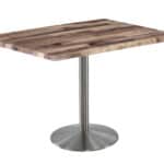 36-Inch Tall Indoor/Outdoor Table with 30 x 48-Inch Diameter Rustic Rectangle Top, Stainless Steel Base, and 22-Inch Diameter Foot 6 36-Inch Tall Indoor/Outdoor Table with 30 x 48-Inch Diameter Rustic Rectangle Top, Stainless Steel Base, and 22-Inch Diameter Foot