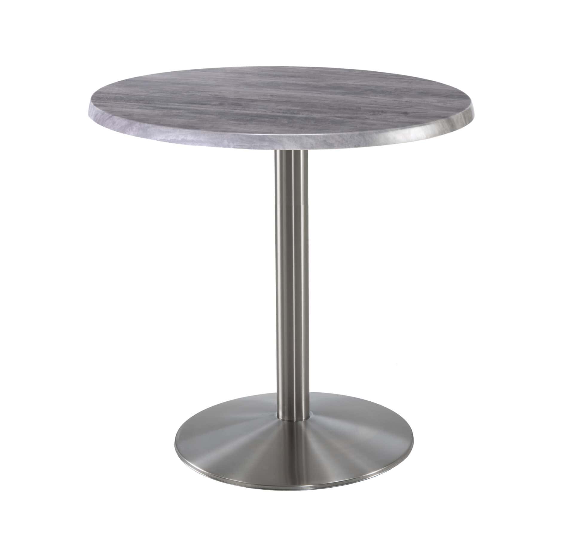36-Inch Tall Indoor/Outdoor Table with 30-Inch Diameter Greystone Round Top, Stainless Steel Base, and 22-Inch Diameter Foot 1 36-Inch Tall Indoor/Outdoor Table with 30-Inch Diameter Greystone Round Top, Stainless Steel Base, and 22-Inch Diameter Foot