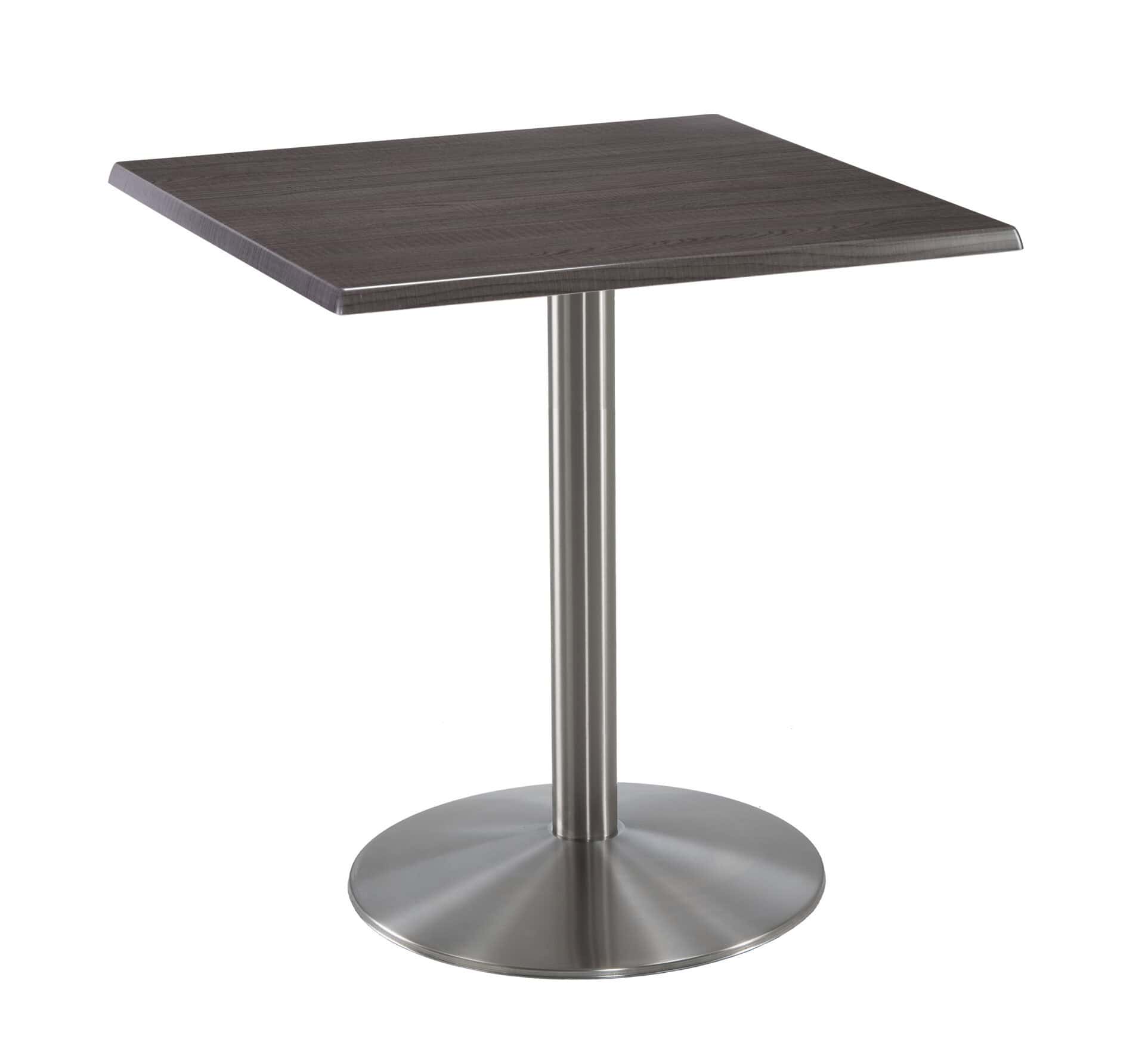 36-Inch Tall Indoor/Outdoor Table with 30 x 30-Inch Diameter Charcoal Square Top, Stainless Steel Base, and 22-Inch Diameter Foot 1 36-Inch Tall Indoor/Outdoor Table with 30 x 30-Inch Diameter Charcoal Square Top, Stainless Steel Base, and 22-Inch Diameter Foot