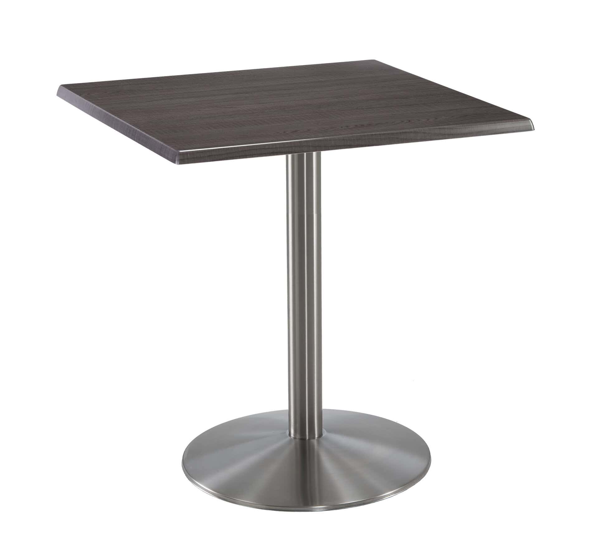 36-Inch Tall Indoor/Outdoor Table with 30 x 30-Inch Diameter Charcoal Square Top, Stainless Steel Base, and 22-Inch Diameter Foot 6 36-Inch Tall Indoor/Outdoor Table with 30 x 30-Inch Diameter Charcoal Square Top, Stainless Steel Base, and 22-Inch Diameter Foot