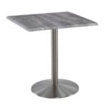 36-Inch Tall Indoor/Outdoor Table with 30 x 30-Inch Diameter Greystone Square Top, Stainless Steel Base, and 22-Inch Diameter Foot 6 36-Inch Tall Indoor/Outdoor Table with 30 x 30-Inch Diameter Greystone Square Top, Stainless Steel Base, and 22-Inch Diameter Foot