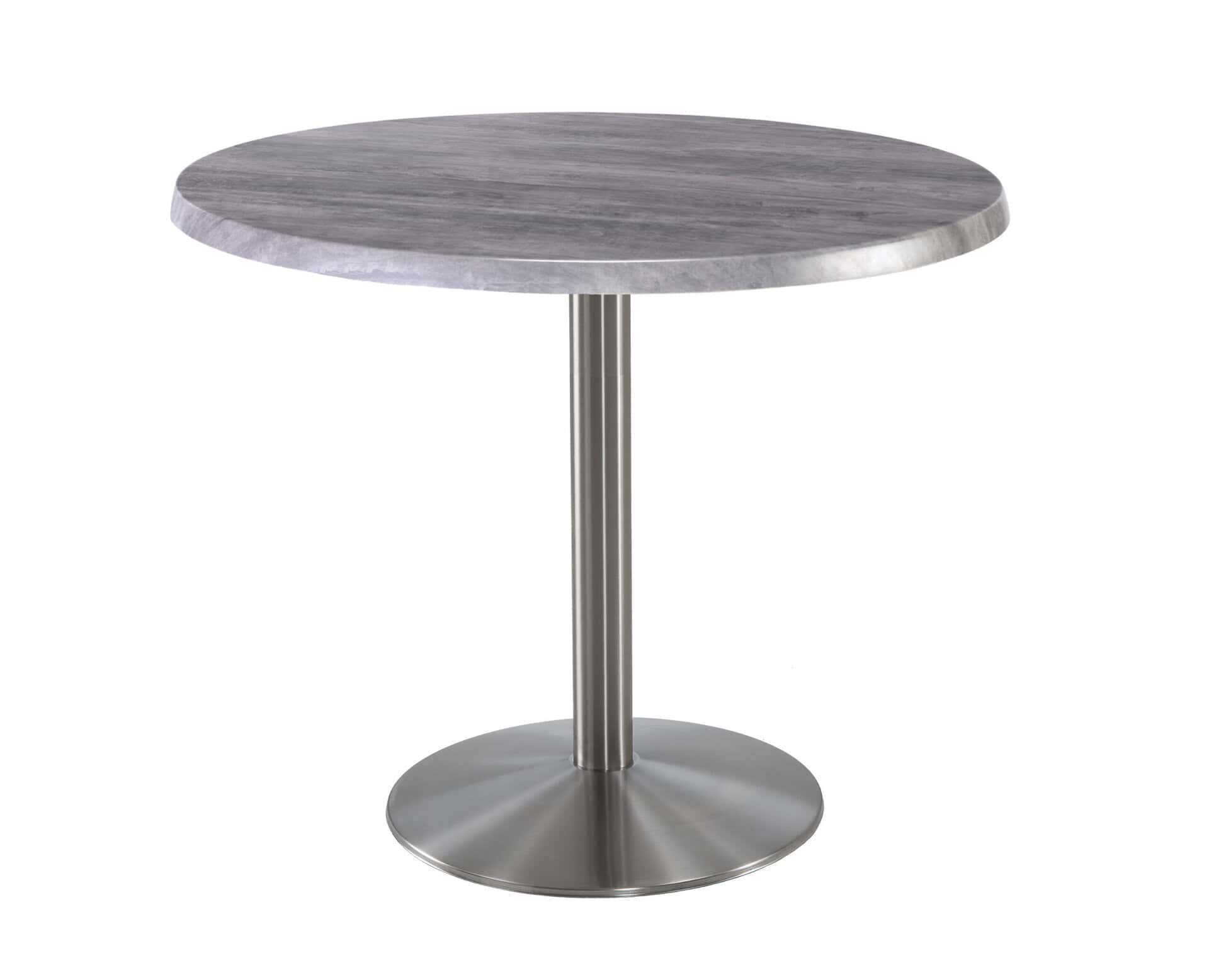 36-Inch Tall Indoor/Outdoor Table with 36-Inch Diameter Greystone Round Top, Stainless Steel Base, and 22-Inch Diameter Foot 6 36-Inch Tall Indoor/Outdoor Table with 36-Inch Diameter Greystone Round Top, Stainless Steel Base, and 22-Inch Diameter Foot