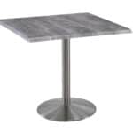 36-Inch Tall Indoor/Outdoor Table with 36 x 36-Inch Diameter Greystone Square Top, Stainless Steel Base, and 22-Inch Diameter Foot