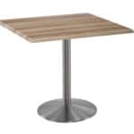 36-Inch Tall Indoor/Outdoor Table with 36 x 36-Inch Diameter Natural Square Top, Stainless Steel Base, and 22-Inch Diameter Foot