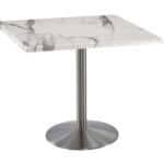 36-Inch Tall Indoor/Outdoor Table with 36 x 36-Inch Diameter White Marble Square Top, Stainless Steel Base, and 22-Inch Diameter Foot 6 36-Inch Tall Indoor/Outdoor Table with 36 x 36-Inch Diameter White Marble Square Top, Stainless Steel Base, and 22-Inch Diameter Foot