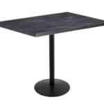 42-Inch Tall Indoor/Outdoor Table with 30 x 48-Inch Diameter Black Steel Rectangle Top, Black Wrinkle Base, and 22-Inch Diameter Foot