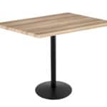 42-Inch Tall Indoor/Outdoor Table with 30 x 48-Inch Diameter Natural Rectangle Top, Black Wrinkle Base, and 22-Inch Diameter Foot