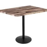 42-Inch Tall Indoor/Outdoor Table with 30 x 48-Inch Diameter Rustic Rectangle Top, Black Wrinkle Base, and 22-Inch Diameter Foot 6 42-Inch Tall Indoor/Outdoor Table with 30 x 48-Inch Diameter Rustic Rectangle Top, Black Wrinkle Base, and 22-Inch Diameter Foot