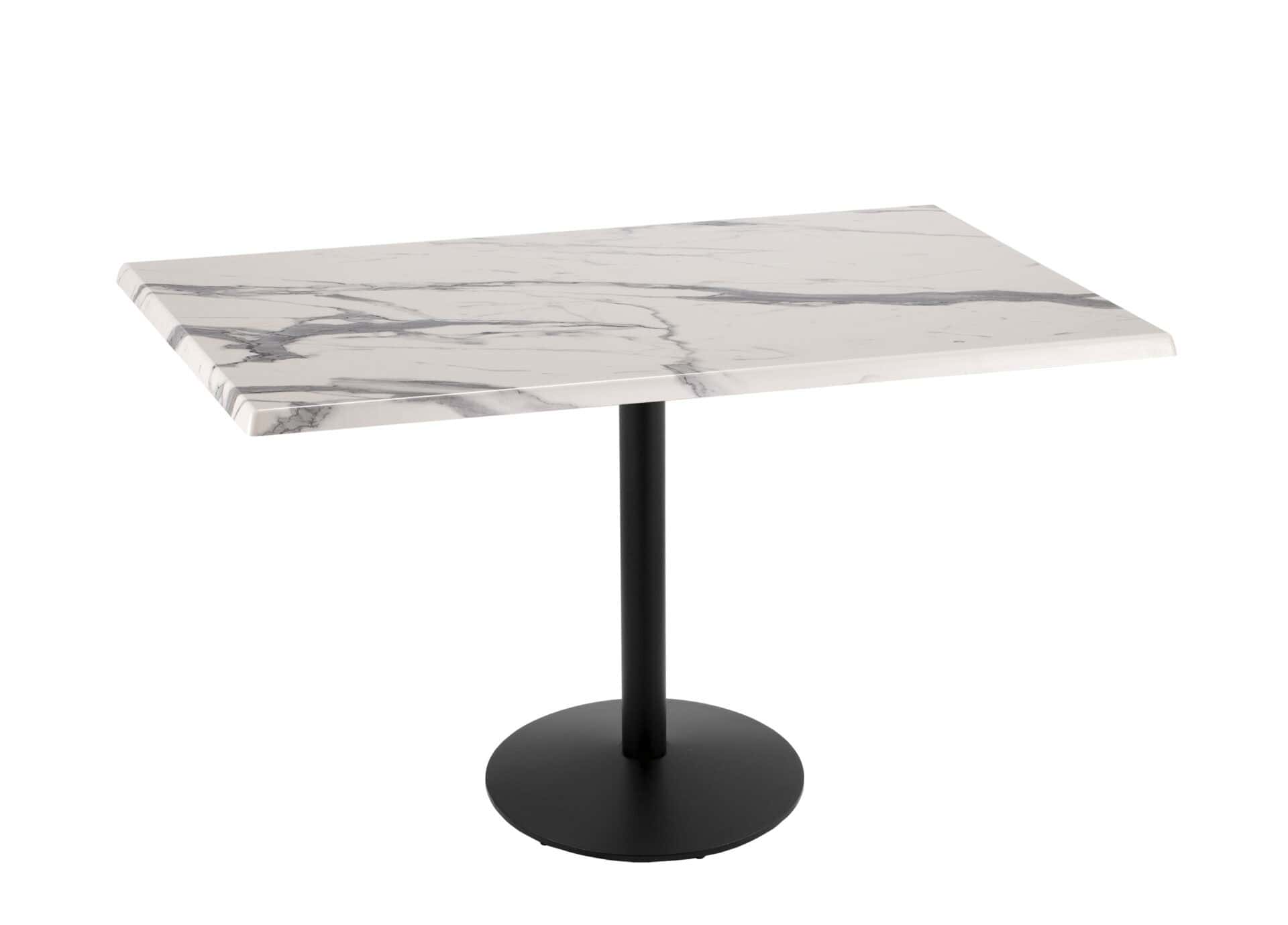 42-Inch Tall Indoor/Outdoor Table with 30 x 48-Inch Diameter White Marble Rectangle Top, Black Wrinkle Base, and 22-Inch Diameter Foot 1 42-Inch Tall Indoor/Outdoor Table with 30 x 48-Inch Diameter White Marble Rectangle Top, Black Wrinkle Base, and 22-Inch Diameter Foot