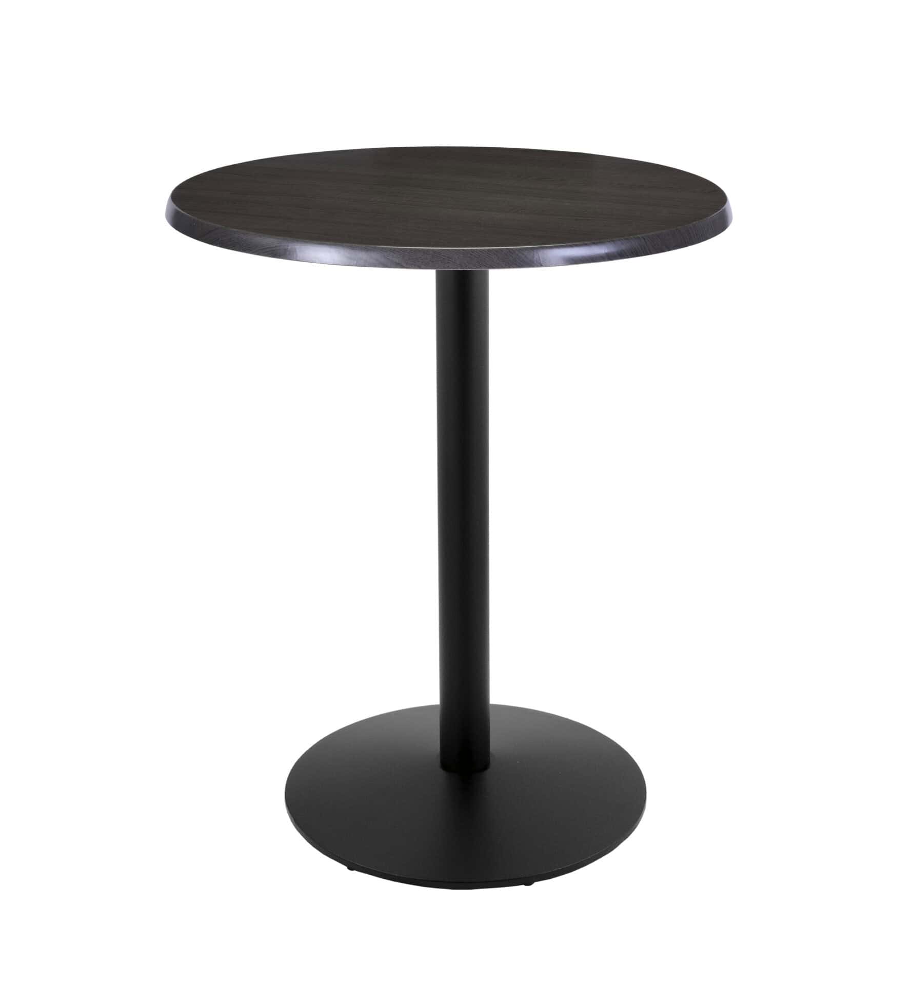 42-Inch Tall Indoor/Outdoor Table with 30-Inch Diameter Charcoal Round Top, Black Wrinkle Base, and 22-Inch Diameter Foot 1 42-Inch Tall Indoor/Outdoor Table with 30-Inch Diameter Charcoal Round Top, Black Wrinkle Base, and 22-Inch Diameter Foot