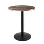 42-Inch Tall Indoor/Outdoor Table with 30-Inch Diameter Rustic Round Top, Black Wrinkle Base, and 22-Inch Diameter Foot 6 42-Inch Tall Indoor/Outdoor Table with 30-Inch Diameter Rustic Round Top, Black Wrinkle Base, and 22-Inch Diameter Foot