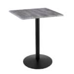 42-Inch Tall Indoor/Outdoor Table with 30 x 30-Inch Diameter Greystone Square Top, Black Wrinkle Base, and 22-Inch Diameter Foot 6 42-Inch Tall Indoor/Outdoor Table with 30 x 30-Inch Diameter Greystone Square Top, Black Wrinkle Base, and 22-Inch Diameter Foot
