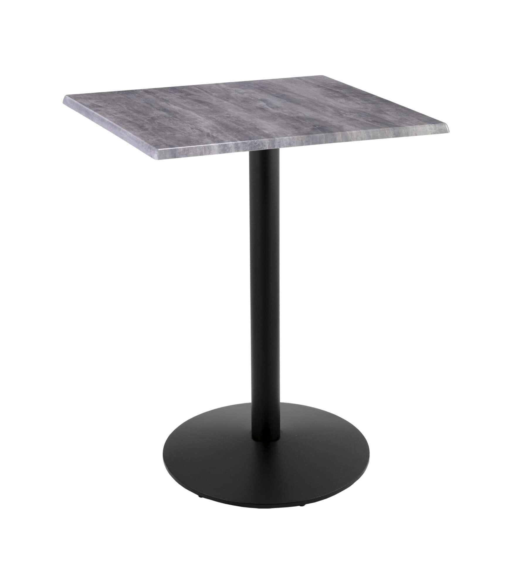 42-Inch Tall Indoor/Outdoor Table with 30 x 30-Inch Diameter Greystone Square Top, Black Wrinkle Base, and 22-Inch Diameter Foot 1 42-Inch Tall Indoor/Outdoor Table with 30 x 30-Inch Diameter Greystone Square Top, Black Wrinkle Base, and 22-Inch Diameter Foot