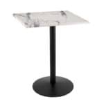 42-Inch Tall Indoor/Outdoor Table with 30 x 30-Inch Diameter White Marble Square Top, Black Wrinkle Base, and 22-Inch Diameter Foot 6 42-Inch Tall Indoor/Outdoor Table with 30 x 30-Inch Diameter White Marble Square Top, Black Wrinkle Base, and 22-Inch Diameter Foot