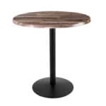 42-Inch Tall Indoor/Outdoor Table with 36-Inch Diameter Rustic Round Top, Black Wrinkle Base, and 22-Inch Diameter Foot 6 42-Inch Tall Indoor/Outdoor Table with 36-Inch Diameter Rustic Round Top, Black Wrinkle Base, and 22-Inch Diameter Foot