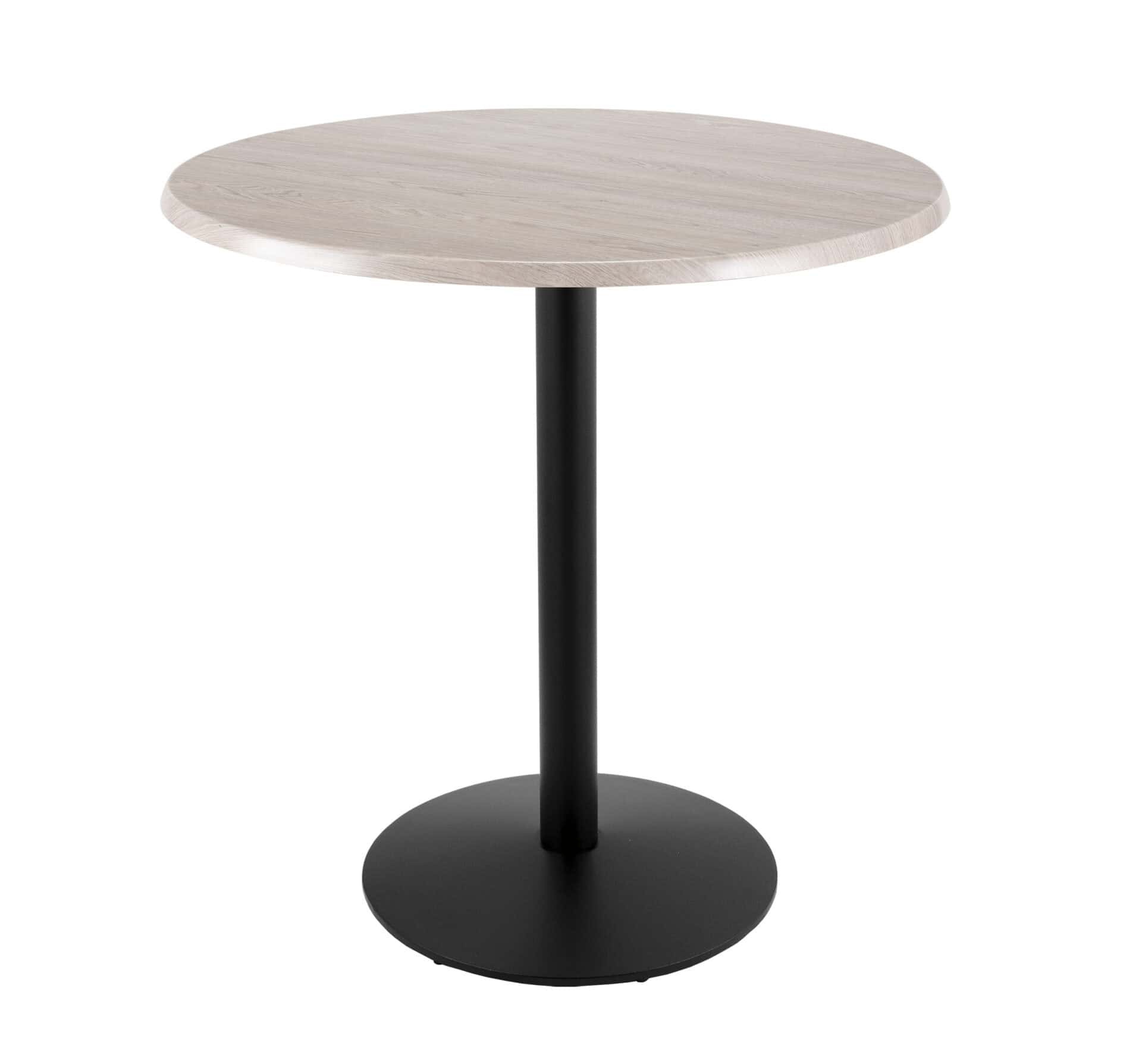 42-Inch Tall Indoor/Outdoor Table with 36-Inch Diameter White Ash Round Top, Black Wrinkle Base, and 22-Inch Diameter Foot 1 42-Inch Tall Indoor/Outdoor Table with 36-Inch Diameter White Ash Round Top, Black Wrinkle Base, and 22-Inch Diameter Foot