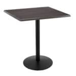 42-Inch Tall Indoor/Outdoor Table with 36 x 36-Inch Diameter Charcoal Square Top, Black Wrinkle Base, and 22-Inch Diameter Foot