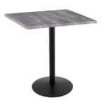 42-Inch Tall Indoor/Outdoor Table with 36 x 36-Inch Diameter Greystone Square Top, Black Wrinkle Base, and 22-Inch Diameter Foot 6 42-Inch Tall Indoor/Outdoor Table with 36 x 36-Inch Diameter Greystone Square Top, Black Wrinkle Base, and 22-Inch Diameter Foot