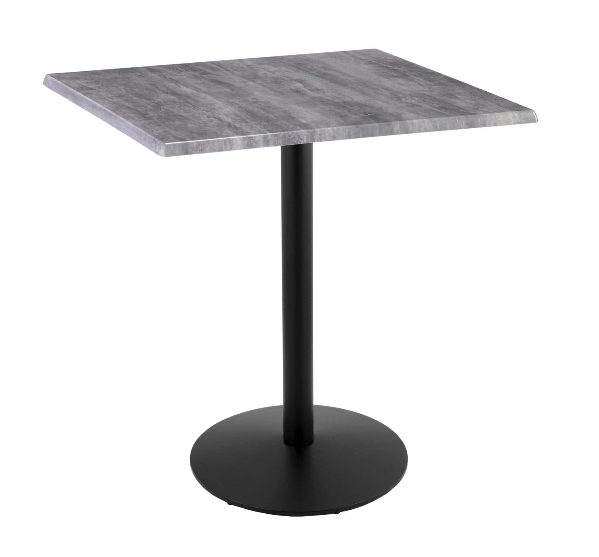 42-Inch Tall Indoor/Outdoor Table with 36 x 36-Inch Diameter Greystone Square Top, Black Wrinkle Base, and 22-Inch Diameter Foot 1 42-Inch Tall Indoor/Outdoor Table with 36 x 36-Inch Diameter Greystone Square Top, Black Wrinkle Base, and 22-Inch Diameter Foot