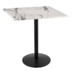 42-Inch Tall Indoor/Outdoor Table with 36 x 36-Inch Diameter White Marble Square Top, Black Wrinkle Base, and 22-Inch Diameter Foot 6 42-Inch Tall Indoor/Outdoor Table with 36 x 36-Inch Diameter White Marble Square Top, Black Wrinkle Base, and 22-Inch Diameter Foot