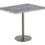 42-Inch Tall Indoor/Outdoor Table with 30 x 48-Inch Diameter Greystone Rectangle Top, Stainless Steel Base, and 22-Inch Diameter Foot 6 42-Inch Tall Indoor/Outdoor Table with 30 x 48-Inch Diameter Greystone Rectangle Top, Stainless Steel Base, and 22-Inch Diameter Foot