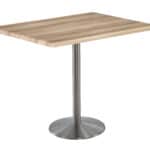 42-Inch Tall Indoor/Outdoor Table with 30 x 48-Inch Diameter Natural Rectangle Top, Stainless Steel Base, and 22-Inch Diameter Foot