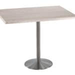 42-Inch Tall Indoor/Outdoor Table with 30 x 48-Inch Diameter White Ash Rectangle Top, Stainless Steel Base, and 22-Inch Diameter Foot