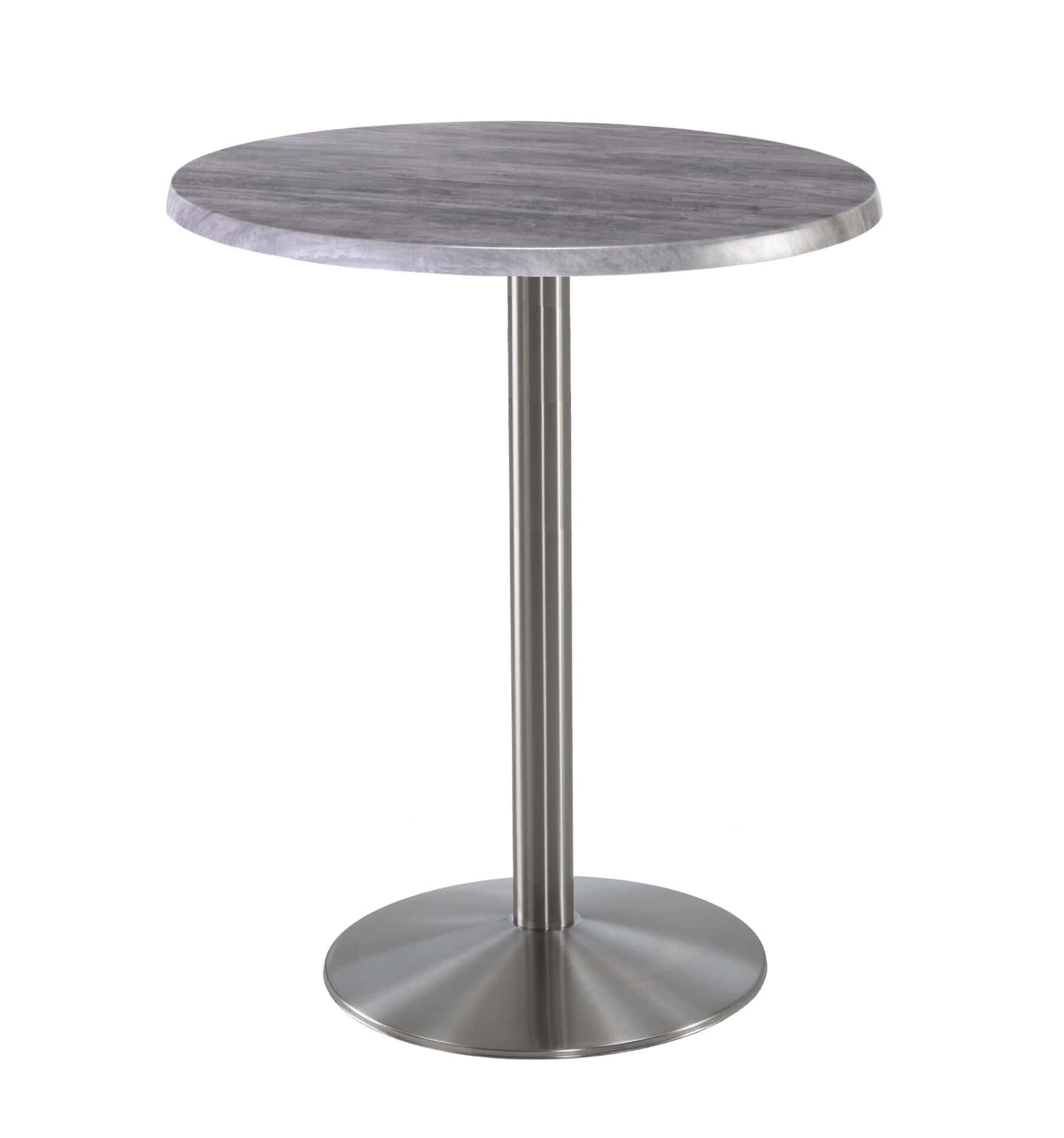 42-Inch Tall Indoor/Outdoor Table with 30-Inch Diameter Greystone Round Top, Stainless Steel Base, and 22-Inch Diameter Foot 1 42-Inch Tall Indoor/Outdoor Table with 30-Inch Diameter Greystone Round Top, Stainless Steel Base, and 22-Inch Diameter Foot