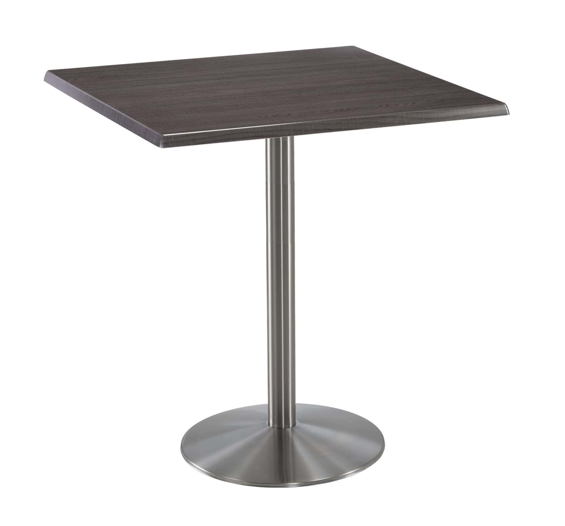 42-Inch Tall Indoor/Outdoor Table with 36 x 36-Inch Diameter Charcoal Square Top, Stainless Steel Base, and 22-Inch Diameter Foot 1 42-Inch Tall Indoor/Outdoor Table with 36 x 36-Inch Diameter Charcoal Square Top, Stainless Steel Base, and 22-Inch Diameter Foot