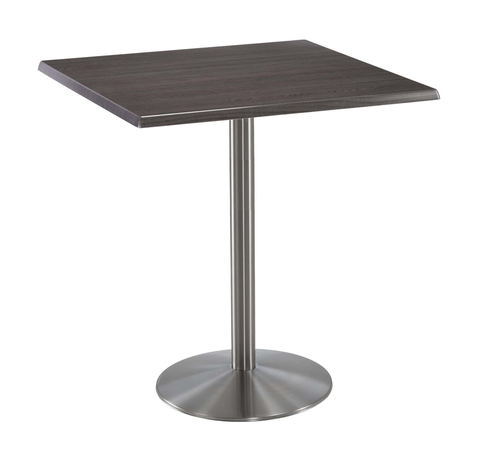 42-Inch Tall Indoor/Outdoor Table with 36 x 36-Inch Diameter Charcoal Square Top, Stainless Steel Base, and 22-Inch Diameter Foot 6 42-Inch Tall Indoor/Outdoor Table with 36 x 36-Inch Diameter Charcoal Square Top, Stainless Steel Base, and 22-Inch Diameter Foot