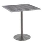 42-Inch Tall Indoor/Outdoor Table with 36 x 36-Inch Diameter Greystone Square Top, Stainless Steel Base, and 22-Inch Diameter Foot 6 42-Inch Tall Indoor/Outdoor Table with 36 x 36-Inch Diameter Greystone Square Top, Stainless Steel Base, and 22-Inch Diameter Foot