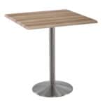 42-Inch Tall Indoor/Outdoor Table with 36 x 36-Inch Diameter Natural Square Top, Stainless Steel Base, and 22-Inch Diameter Foot