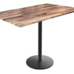 42-Inch Tall Indoor/Outdoor Table with 32 x 48-Inch Diameter Rustic Rectangle Top, Black Wrinkle Base, and 22-Inch Diameter Foot