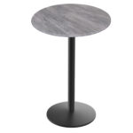 36-Inch Tall Indoor/Outdoor Table with 32-Inch Diameter Greystone Round Top, Black Wrinkle Base, and 22-Inch Diameter Foot