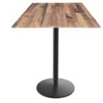 42-Inch Tall Indoor/Outdoor Table with 36 x 36-Inch Diameter Rustic Square Top, Black Wrinkle Base, and 22-Inch Diameter Foot