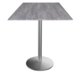 42-Inch Tall Indoor/Outdoor Table with 36 x 36-Inch Diameter Greystone Square Top, Stainless Steel Base, and 22-Inch Diameter Foot