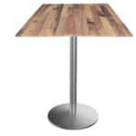 42-Inch Tall Indoor/Outdoor Table with 36 x 36-Inch Diameter Rustic Square Top, Stainless Steel Base, and 22-Inch Diameter Foot