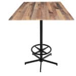 42-Inch Tall Indoor/Outdoor Table with 32 x 32-Inch Diameter Rustic Square Top, Black Wrinkle Base
