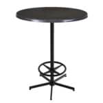 42-Inch Tall Indoor/Outdoor Table with 30-Inch Diameter Charcoal Round Top, Black Wrinkle Base