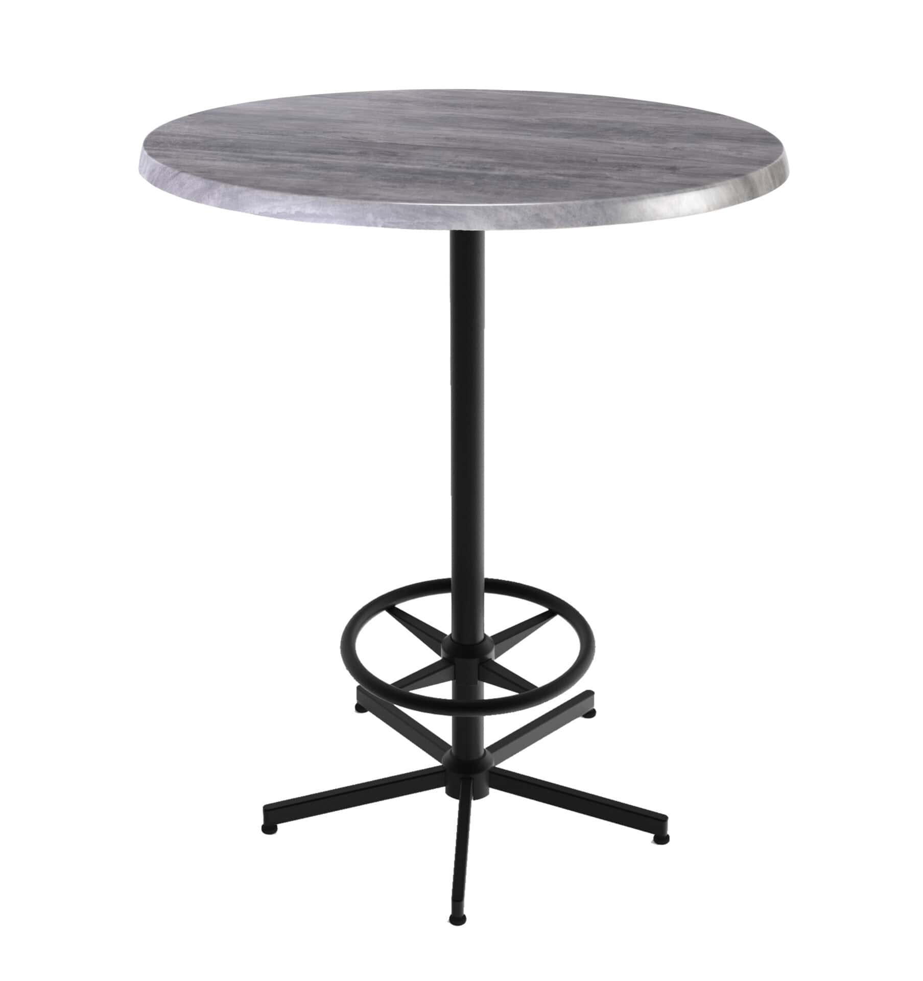 42-Inch Tall Indoor/Outdoor Table with 30-Inch Diameter Greystone Round Top, Black Wrinkle Base 1 42-Inch Tall Indoor/Outdoor Table with 30-Inch Diameter Greystone Round Top, Black Wrinkle Base