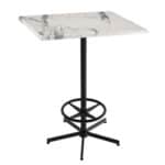 42-Inch Tall Indoor/Outdoor Table with 30 x 30-Inch Diameter White Marble Square Top, Black Wrinkle Base 6 42-Inch Tall Indoor/Outdoor Table with 30 x 30-Inch Diameter White Marble Square Top, Black Wrinkle Base