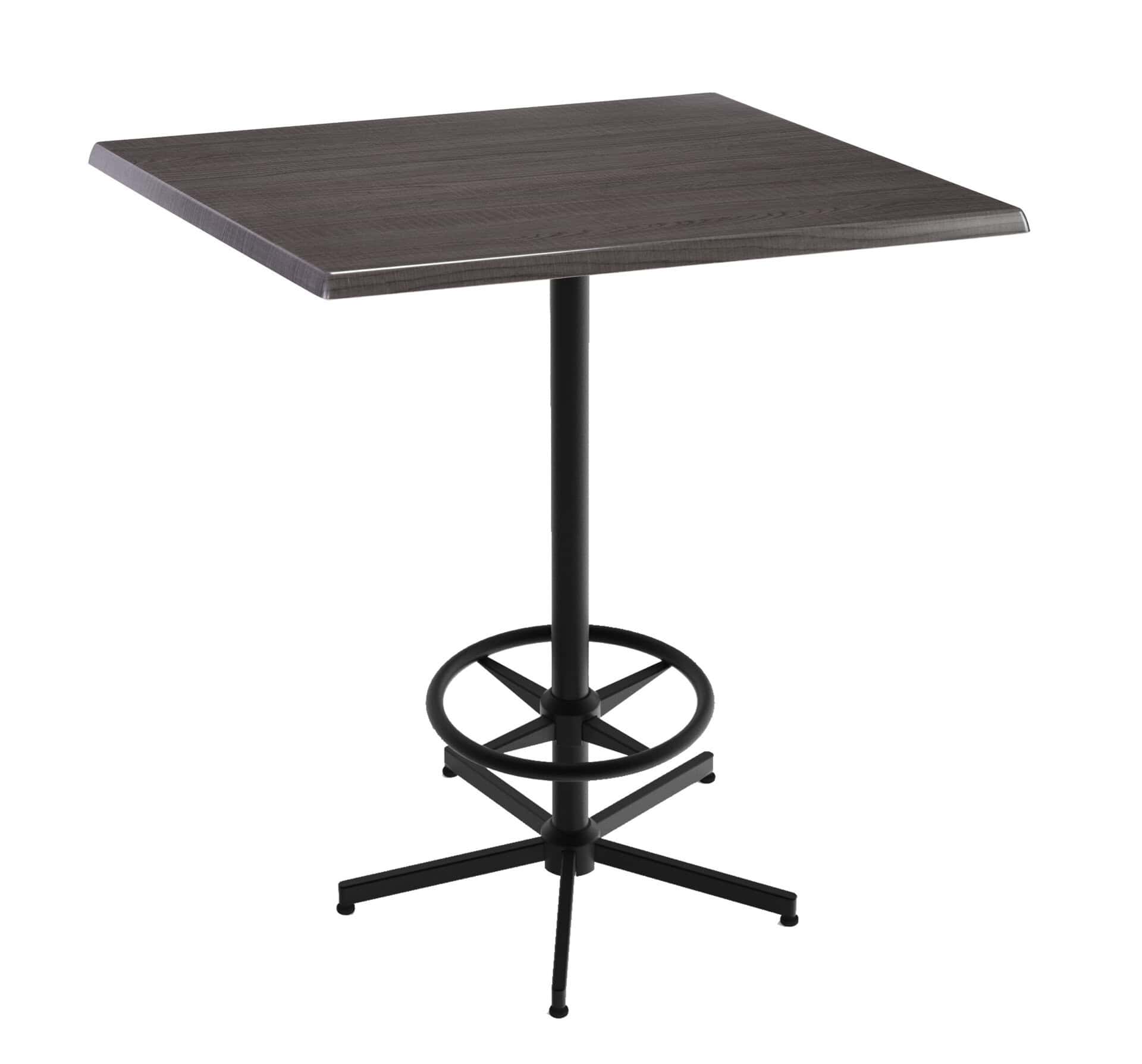 42-Inch Tall Indoor/Outdoor Table with 36 x 36-Inch Diameter Charcoal Square Top, Black Wrinkle Base 6 42-Inch Tall Indoor/Outdoor Table with 36 x 36-Inch Diameter Charcoal Square Top, Black Wrinkle Base