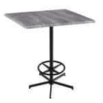 42-Inch Tall Indoor/Outdoor Table with 36 x 36-Inch Diameter Greystone Square Top, Black Wrinkle Base 6 42-Inch Tall Indoor/Outdoor Table with 36 x 36-Inch Diameter Greystone Square Top, Black Wrinkle Base