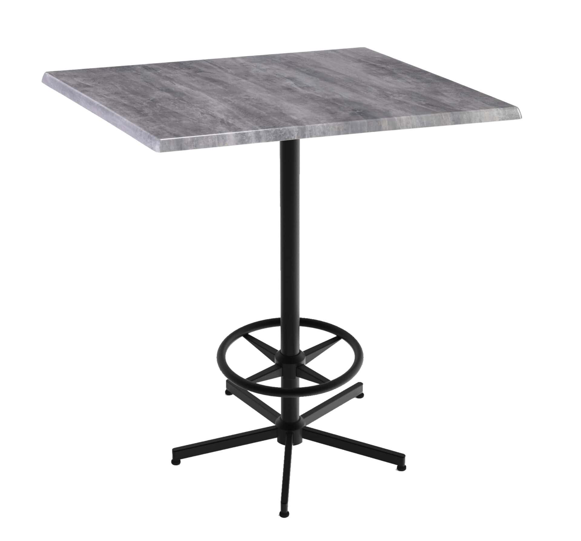 42-Inch Tall Indoor/Outdoor Table with 36 x 36-Inch Diameter Greystone Square Top, Black Wrinkle Base 1 42-Inch Tall Indoor/Outdoor Table with 36 x 36-Inch Diameter Greystone Square Top, Black Wrinkle Base