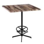 42-Inch Tall Indoor/Outdoor Table with 36 x 36-Inch Diameter Rustic Square Top, Black Wrinkle Base 6 42-Inch Tall Indoor/Outdoor Table with 36 x 36-Inch Diameter Rustic Square Top, Black Wrinkle Base