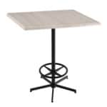 42-Inch Tall Indoor/Outdoor Table with 36 x 36-Inch Diameter White Ash Square Top, Black Wrinkle Base