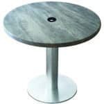 30-Inch Tall Indoor/Outdoor Table with 30-Inch Diameter Greystone Round Top with Umbrella Hole, Brushed Aluminum Base, and 18-Inch Diameter Foot 5 30-Inch Tall Indoor/Outdoor Table with 30-Inch Diameter Greystone Round Top with Umbrella Hole, Brushed Aluminum Base, and 18-Inch Diameter Foot