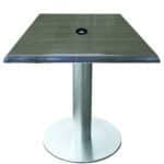30-Inch Tall Indoor/Outdoor Table with 30 x 30-Inch Diameter Charcoal Square Top with Umbrella Hole, Brushed Aluminum Base, and 18-Inch Diameter Foot