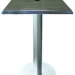 36-Inch Tall Indoor/Outdoor Table with 30 x 30-Inch Diameter Charcoal Square Top with Umbrella Hole, Brushed Aluminum Base, and 18-Inch Diameter Foot