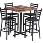 Outdoor 30-Inch Steel Bar Stool with Black Mesh Seat and Ladder Back 8 Outdoor 30-Inch Steel Bar Stool with Black Mesh Seat and Ladder Back